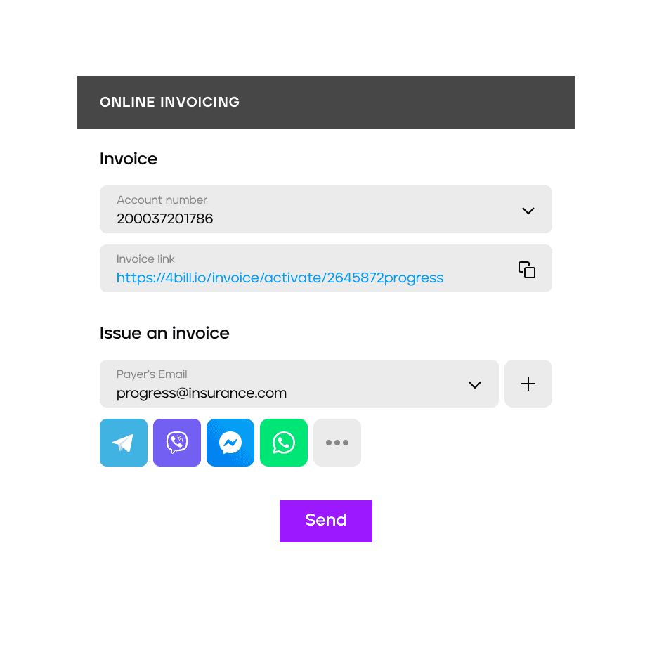 Send an invoice to the customer - 4bill.io