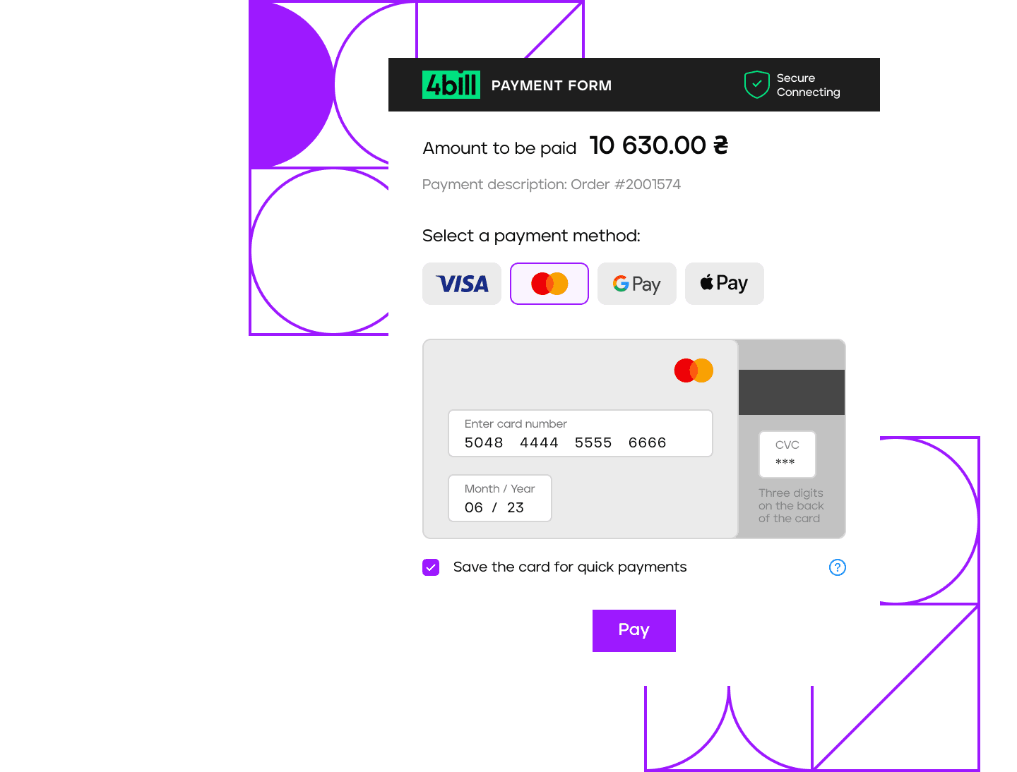 Fast acceptance of online payments - 4bill.io